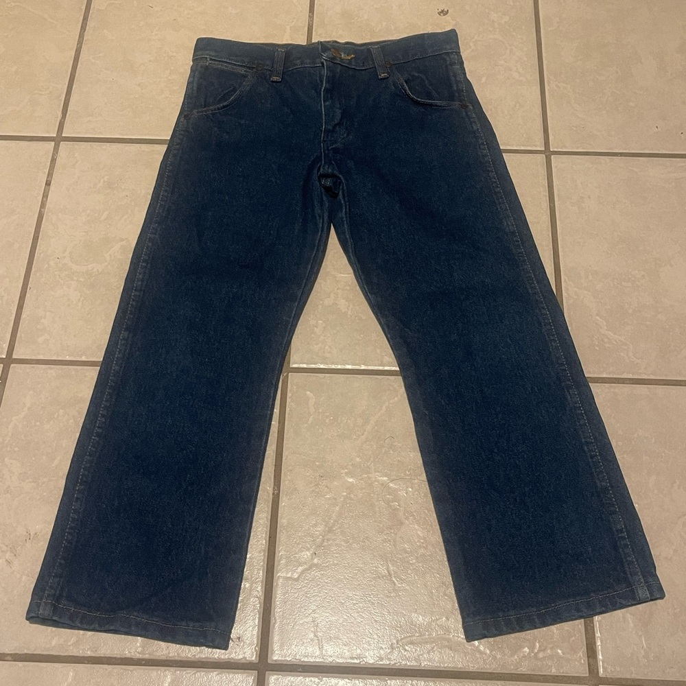 Wrangler Kids Dark Blue Straight Leg Jeans Size 8 Husky